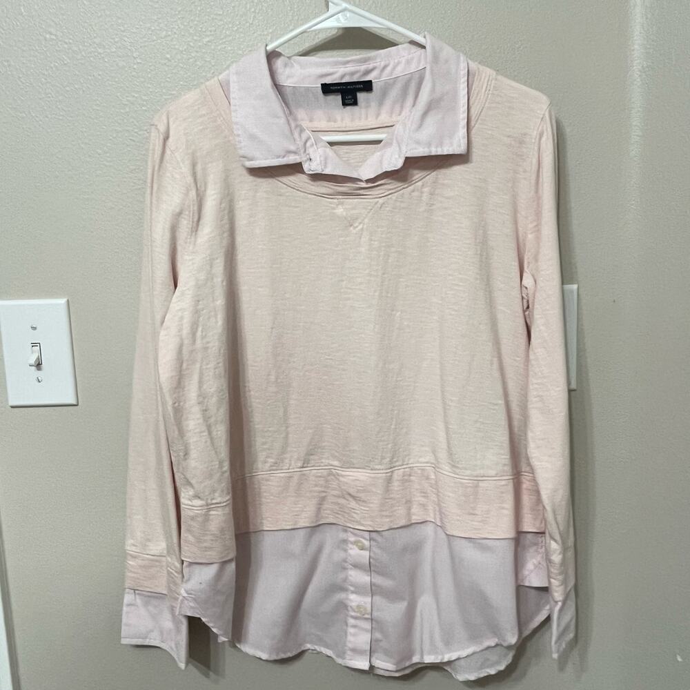 Tommy Hilfiger Women’s Top Sz Large Pink Long‎ Sleeve Preppy Acadamia Y2K
